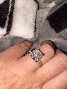 White Rhinestone Decor Ring